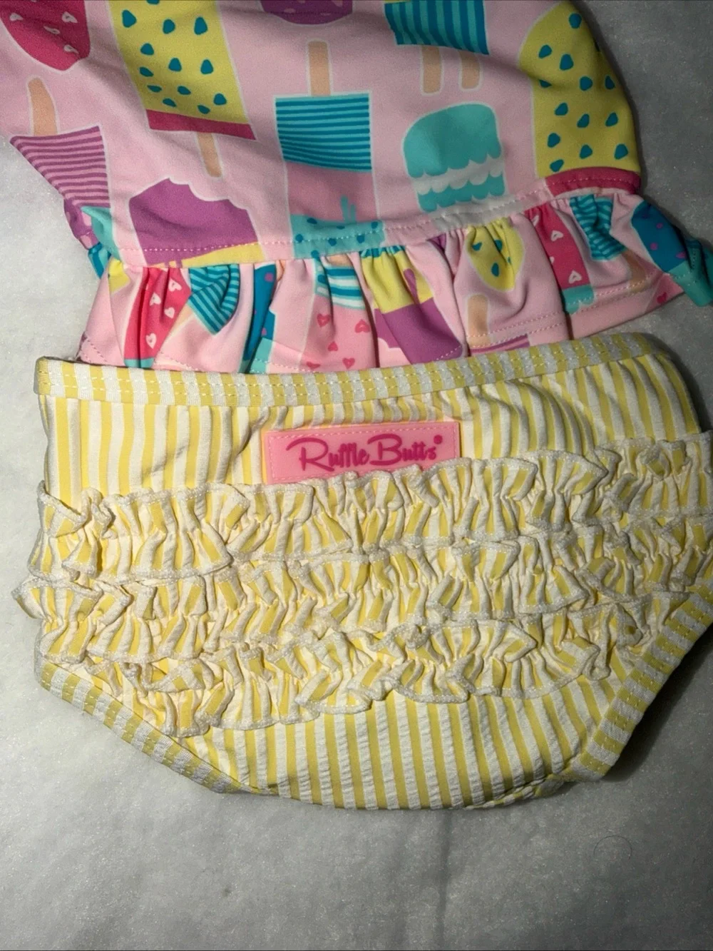 New baby girls RuffleButts Swimsuit Size 3-6 months